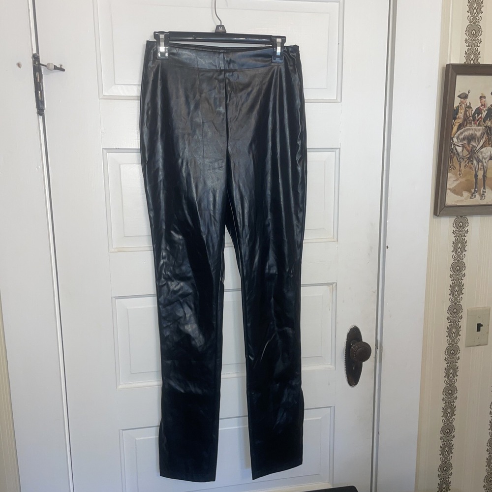 SBetro Black‎ Shiny Lined Polyurethane Pants Small Long